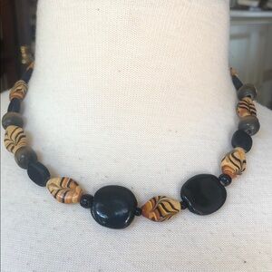 Black and Brown Beaded Necklace